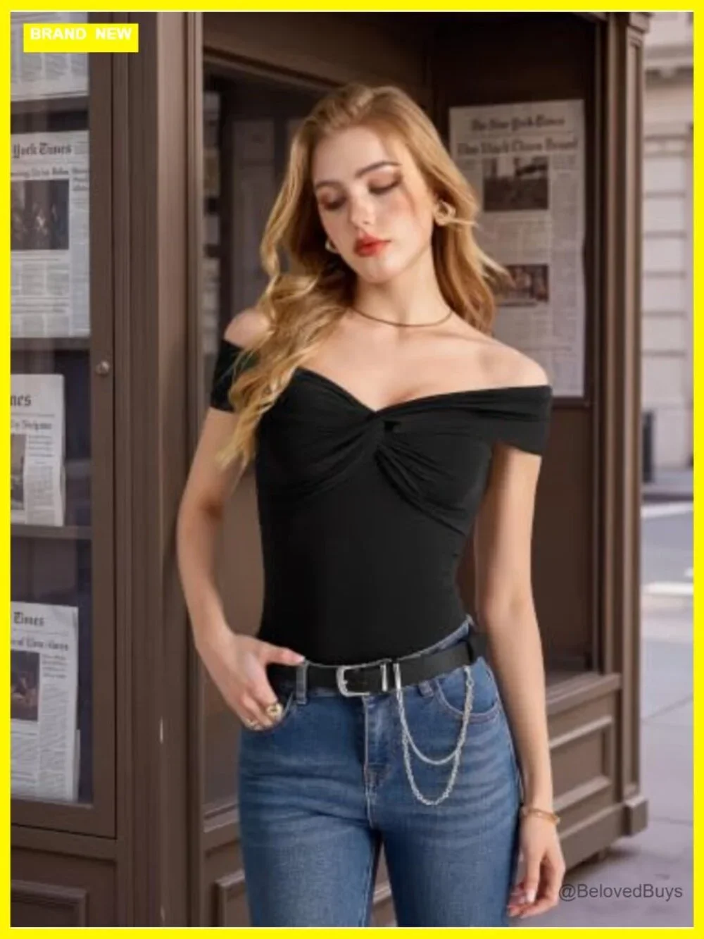 Faux Leather Waist Belt with Detachable Chain
